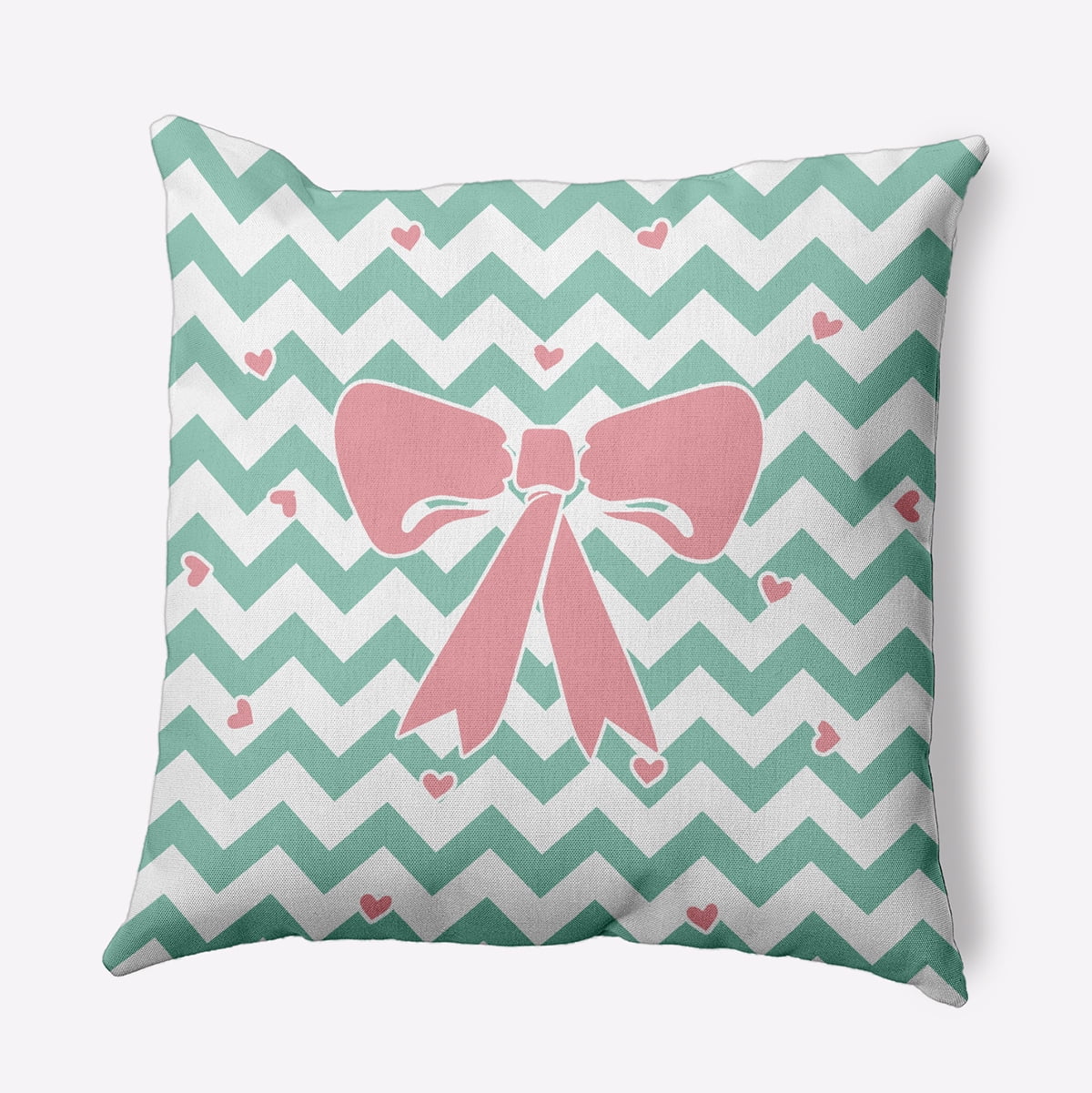 26" x 26" Simply Daisy Chevron Bow Polyester Accent Pillow, Spring Green Qty 1