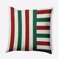 thumbnail image 1 of 26" x 26" Simply Daisy Christmas Stripes Polyester Accent Pillow, Forest Green Qty 1, 1 of 3