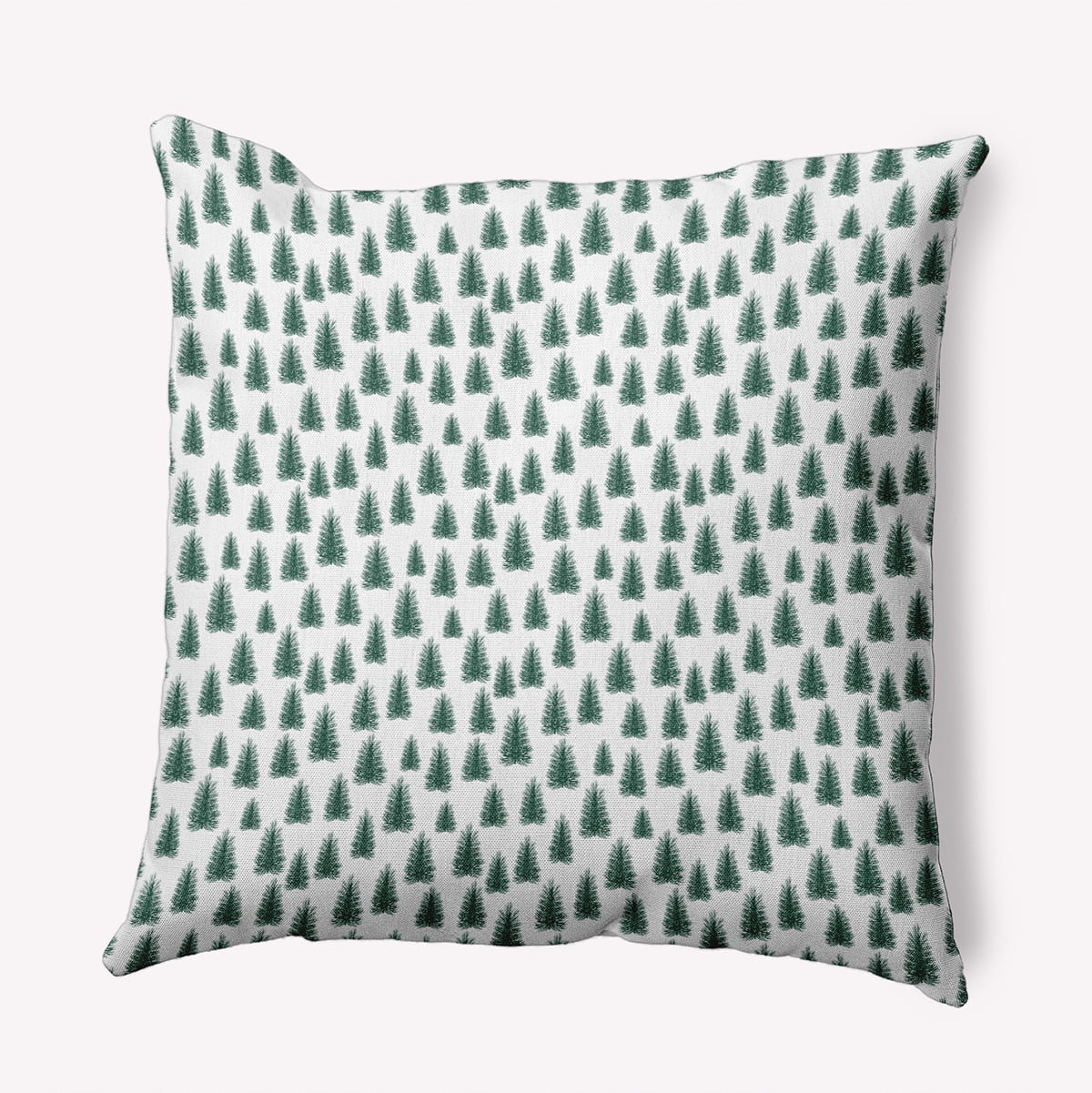 26" x 26" Simply Daisy Christmas Trees Pattern Polyester Accent Pillow, Forest Green Qty 1