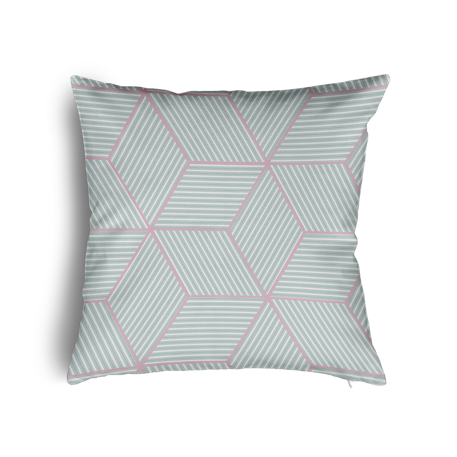 26" x 26" Simply Daisy Cube Stack Poly Pillow with Zipper, Aqua Qty 1