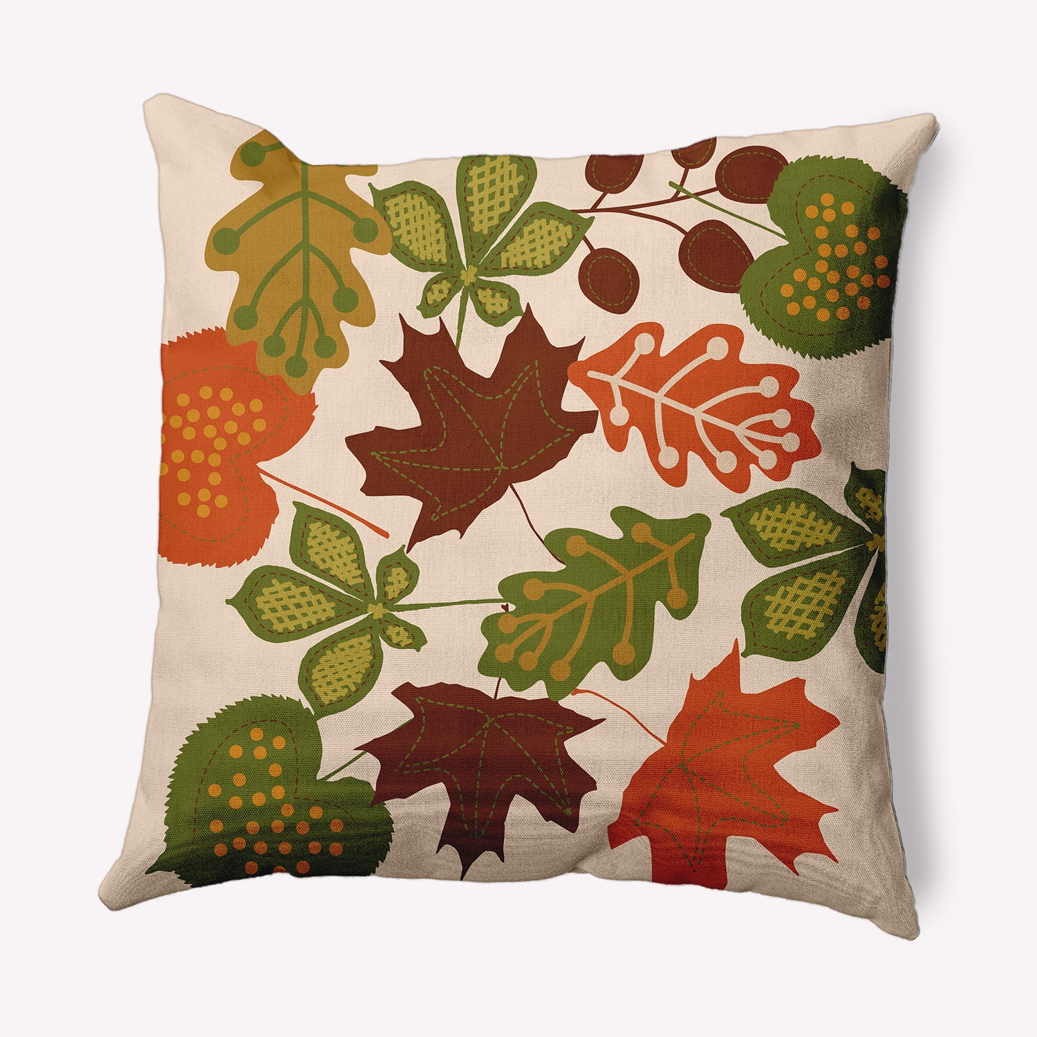 26" x 26" Simply Daisy Fall Leaves Polyester Accent Pillow, Oak Qty 1