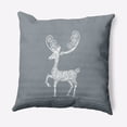 thumbnail image 1 of 26" x 26" Simply Daisy Fancy Holiday Reindeer Polyester Accent Pillow, Dusty Grey (1 Count), 1 of 4