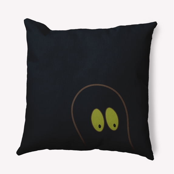 26" x 26" Simply Daisy Halloween Ghost Eyes Polyester Accent Pillow, Black Qty 1