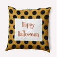 thumbnail image 1 of 26" x 26" Simply Daisy Halloween Happy Halloween Dots Polyester Accent Pillow, Golden Mustard Qty 1, 1 of 6