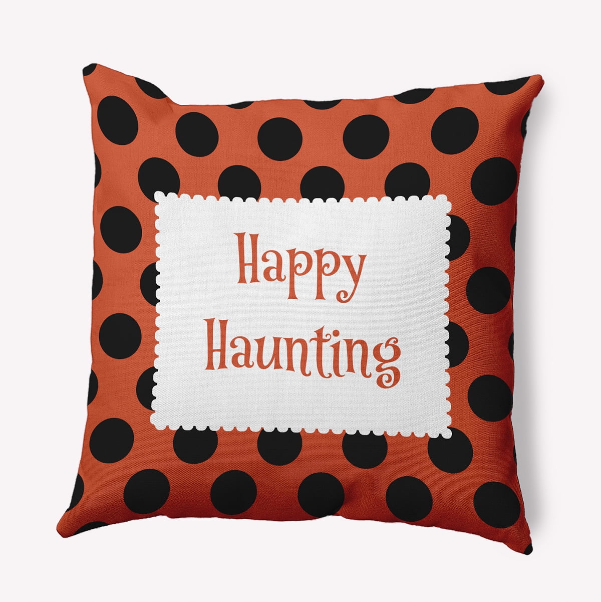 26" x 26" Simply Daisy Halloween Happy Haunting Dots Polyester Accent Pillow, Harvest Orange Qty 1