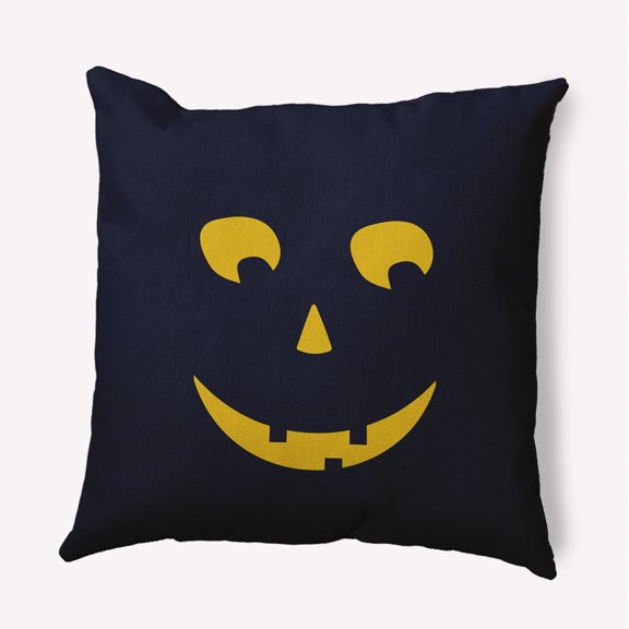 26" x 26" Simply Daisy Halloween JackoLanternLeft Polyester Accent Pillow, Navy Qty 1