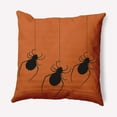 thumbnail image 1 of 26" x 26" Simply Daisy Hanging Spiders Halloween Polyester Accent Pillow, Dusty Orange Qty 1, 1 of 4