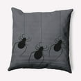thumbnail image 1 of 26" x 26" Simply Daisy Hanging Spiders Halloween Polyester Accent Pillow, Steel Gray Qty 1, 1 of 4