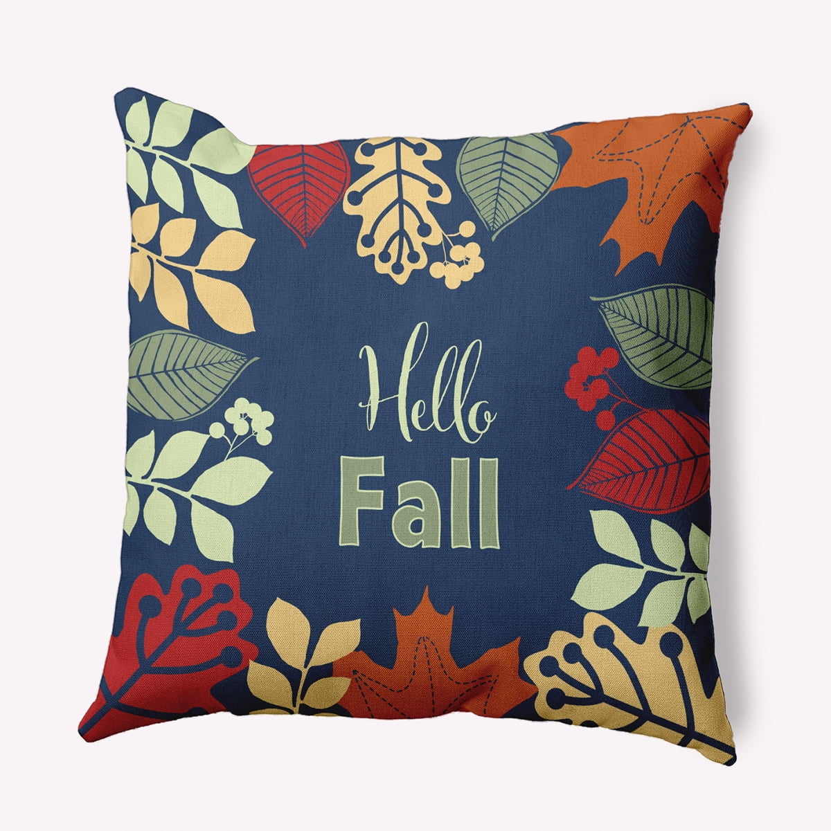 26" x 26" Simply Daisy Hello Fall Polyester Accent Pillow, Navy Qty 1
