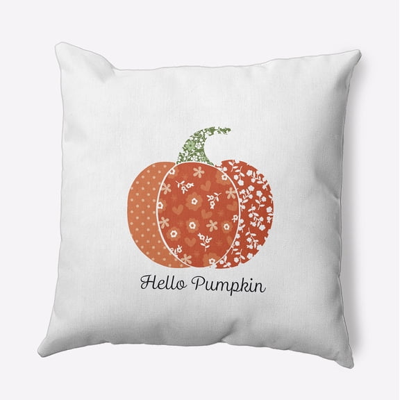 26" x 26" Simply Daisy Hello Pumpkin Polyester Accent Pillow, Harvest Orange Qty 1