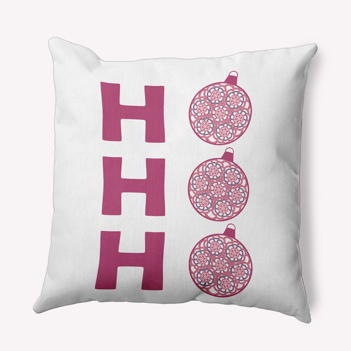 26" x 26" Simply Daisy Ho Ho Ho Polyester Accent Pillow, Cerise Pink Qty 1