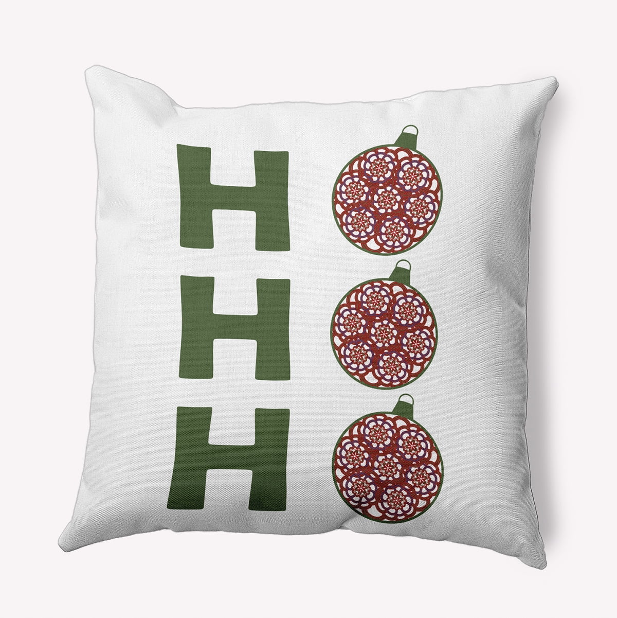 26" x 26" Simply Daisy Ho Ho Ho Polyester Accent Pillow, Moss Green Qty 1