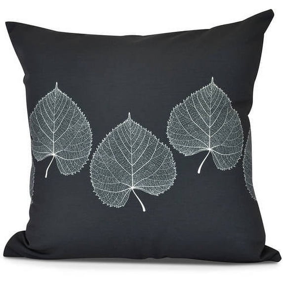 26" x 26" Simply Daisy Leaf Print Fall Polyester Accent Pillow, Black Qty 1
