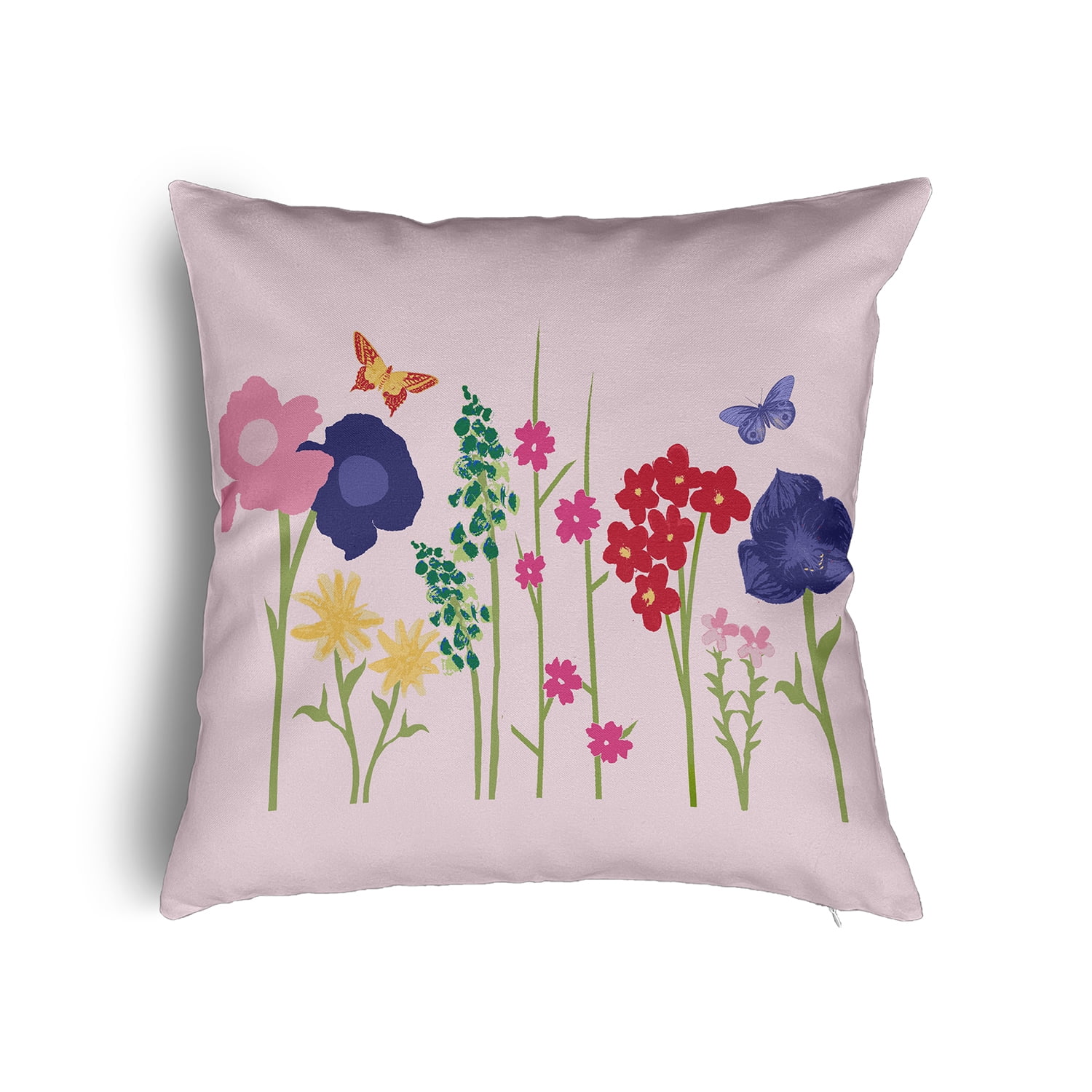 26" x 26" Simply Daisy Little Garden Poly Pillow with Zipper, Light Pink Qty 1