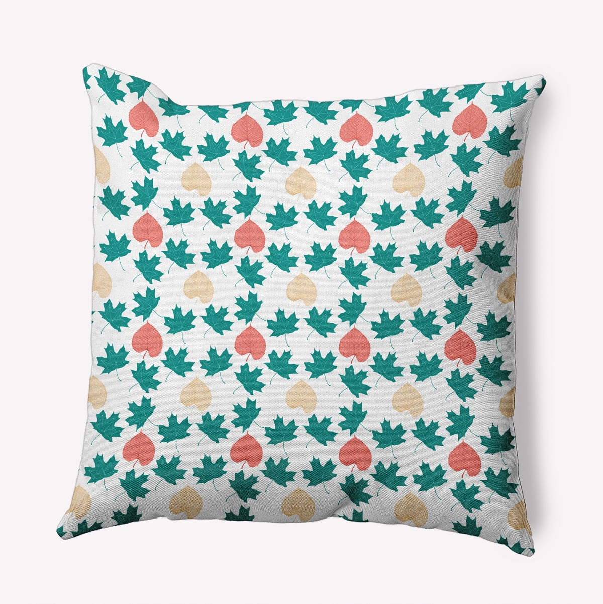26" x 26" Simply Daisy Lots of Leaves Polyester Accent Pillow, Unreal Teal Qty 1
