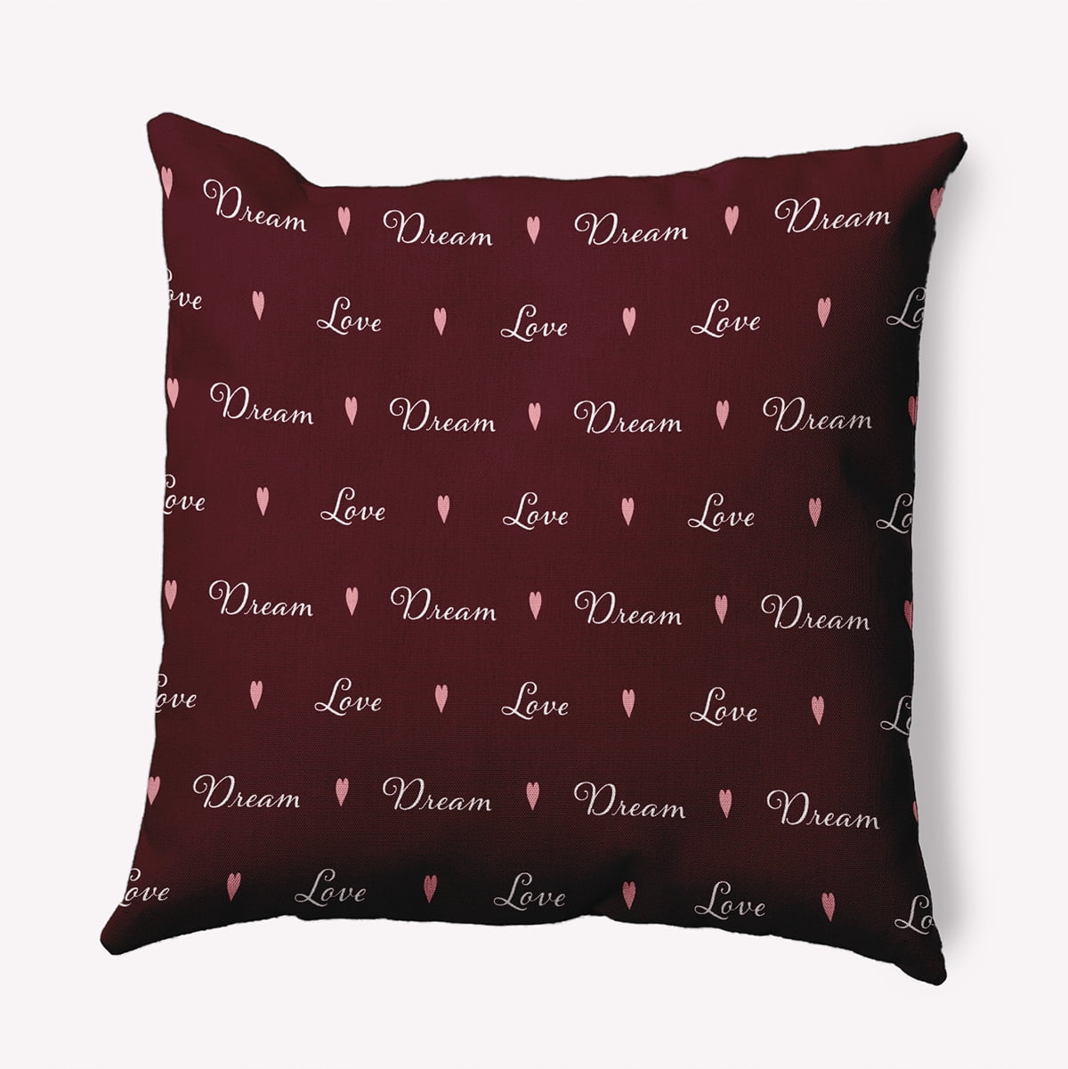 26" x 26" Simply Daisy Love Dream Polyester Accent Pillow, Burgandy Qty 1