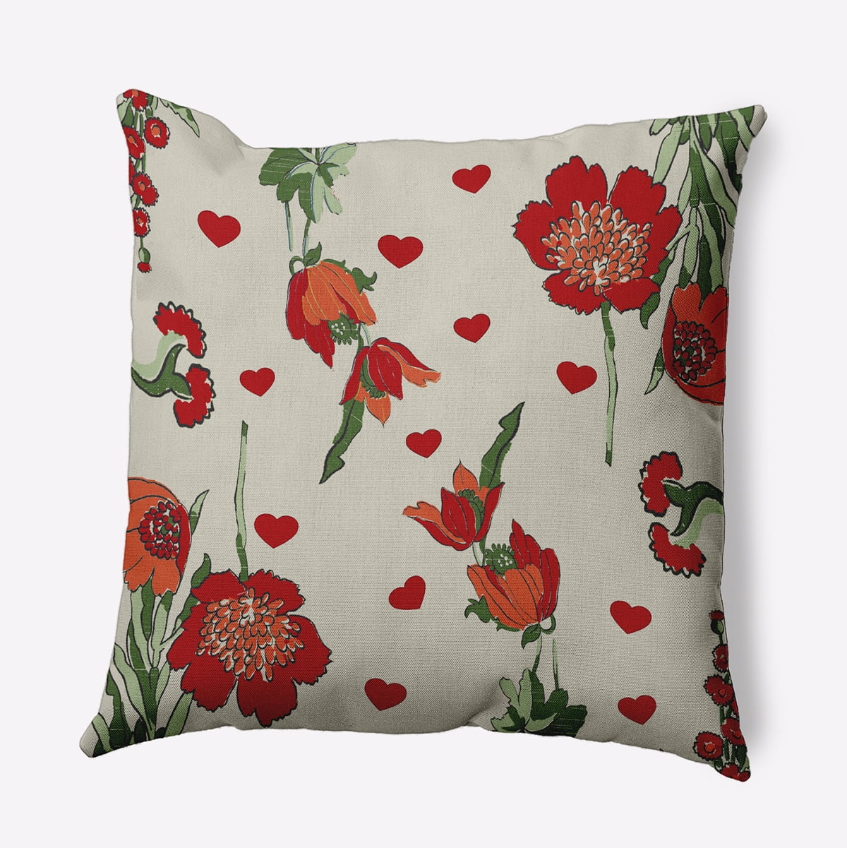 26" x 26" Simply Daisy Love In The Garden Polyester Accent Pillow, Oatmeal Qty 1