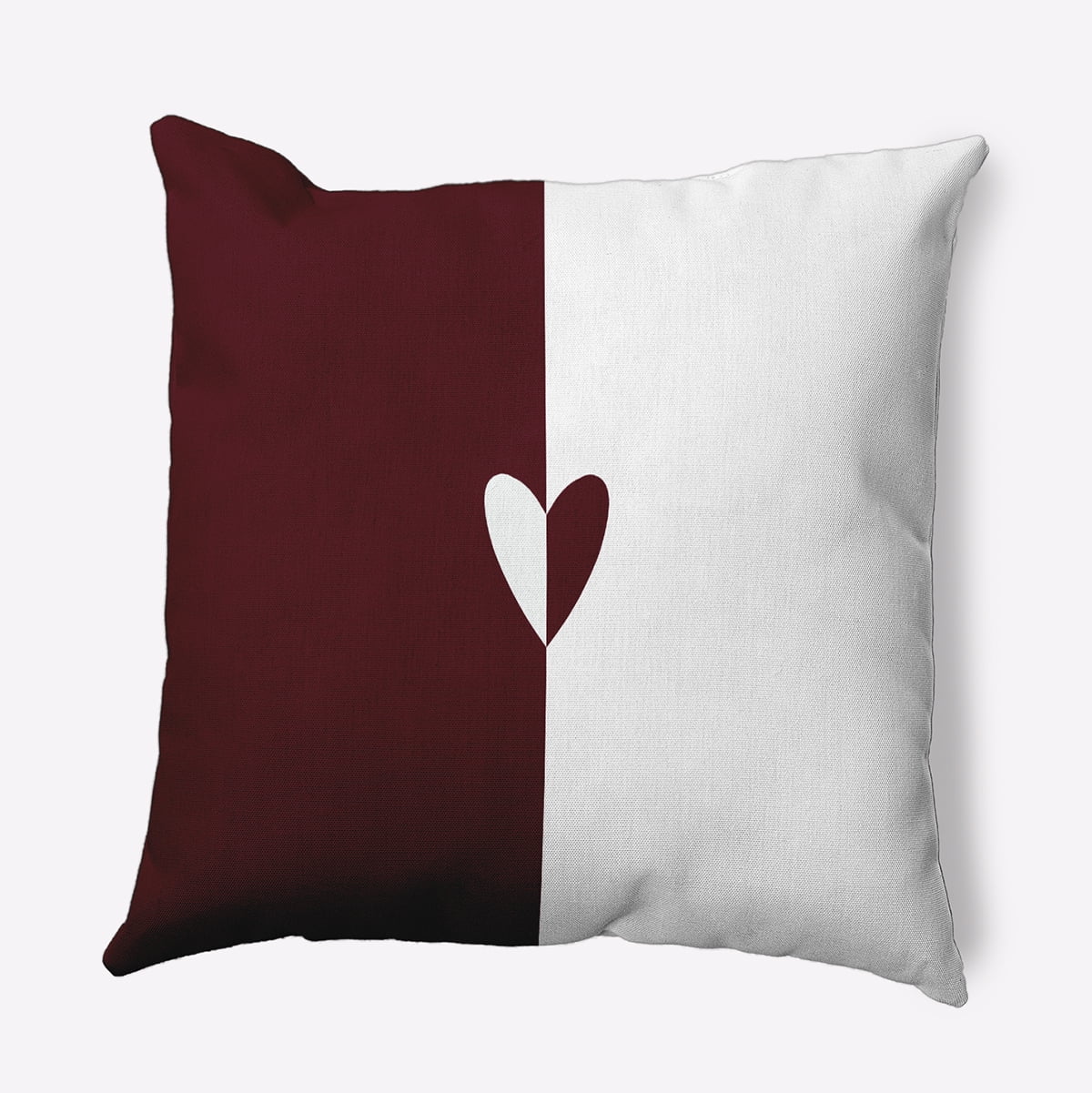 26" x 26" Simply Daisy Modern Heart Polyester Accent Pillow, Burgandy Qty 1