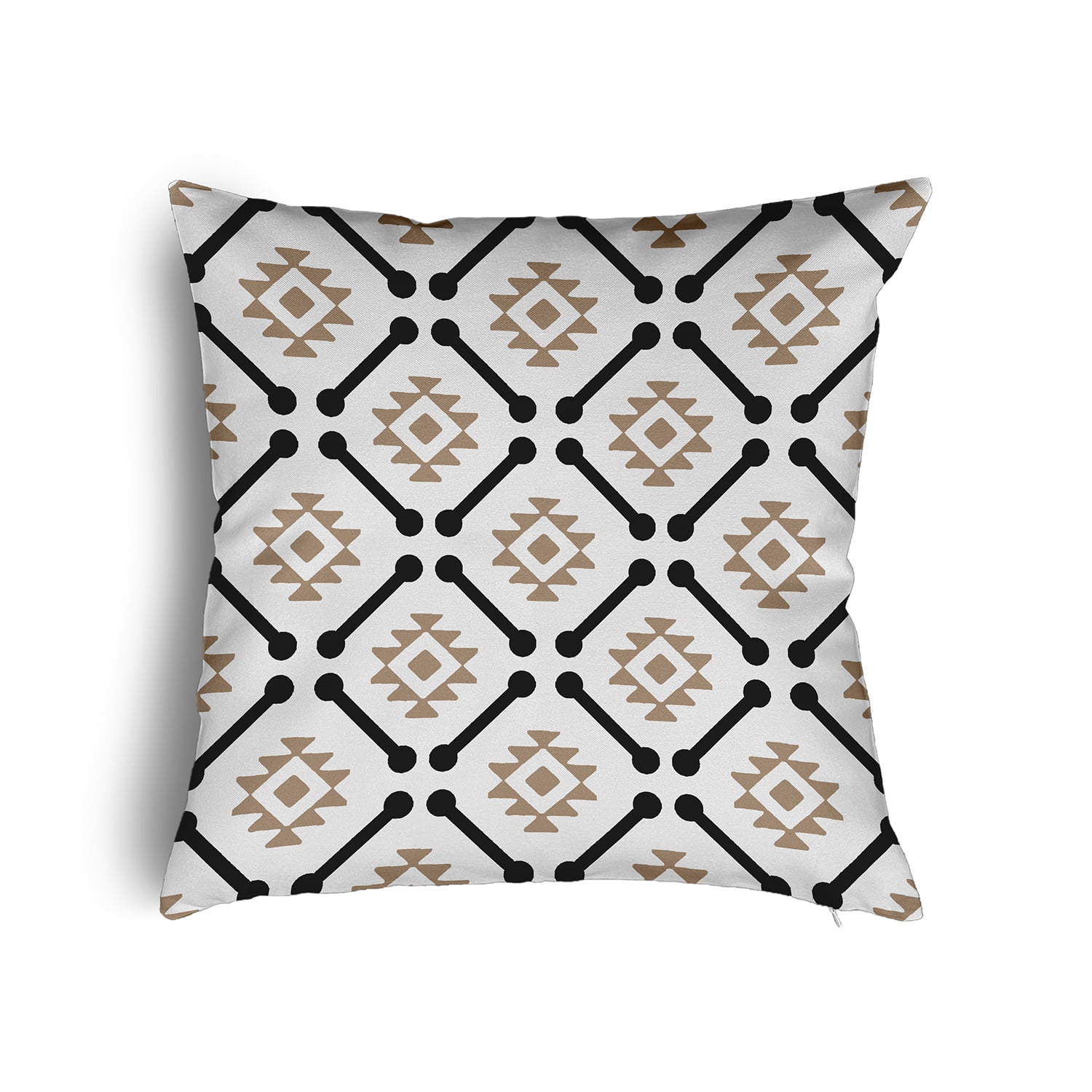26" x 26" Simply Daisy Modern Tribal Pattern Poly Pillow with Zipper, Taupe Qty 1