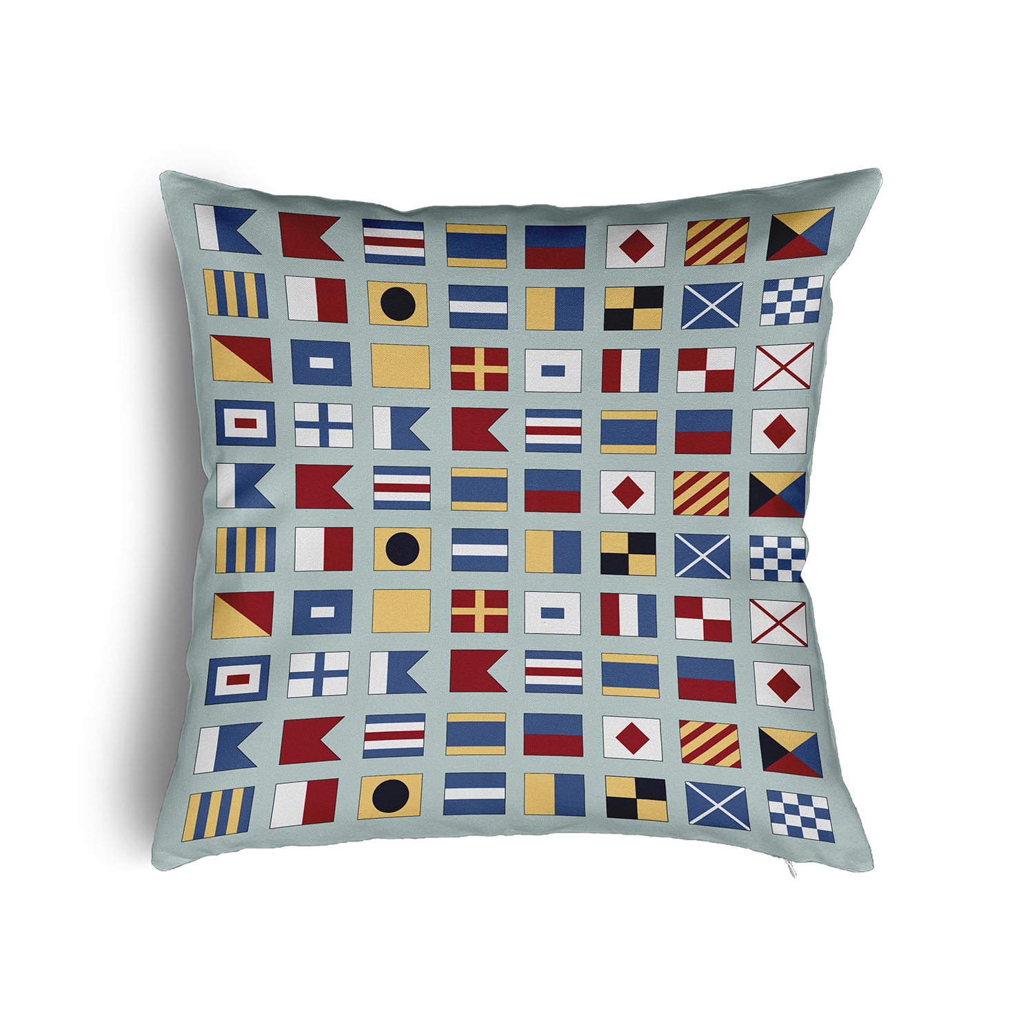 26" x 26" Simply Daisy Nautical Flags Poly Pillow with Zipper, Aqua Qty 1
