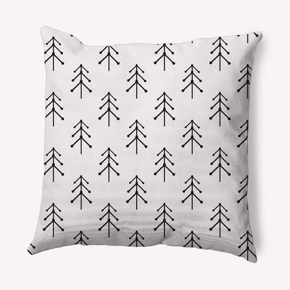 26" x 26" Simply Daisy Patterned Trees Winter Polyester Accent Pillow, Snow Qty 1
