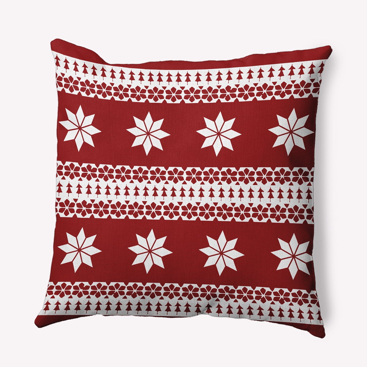26" x 26" Simply Daisy Poinsettia Charm Polyester Accent Pillow, Cardinal Red Qty 1