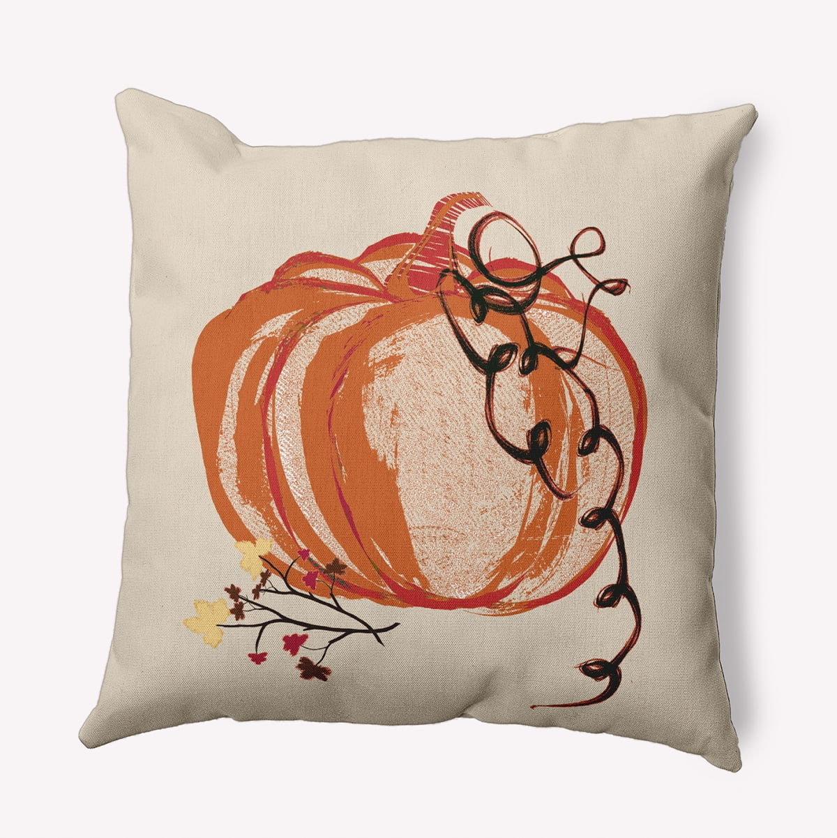 26" x 26" Simply Daisy Pumpkin Love Polyester Accent Pillow, Dusty Orange Qty 1