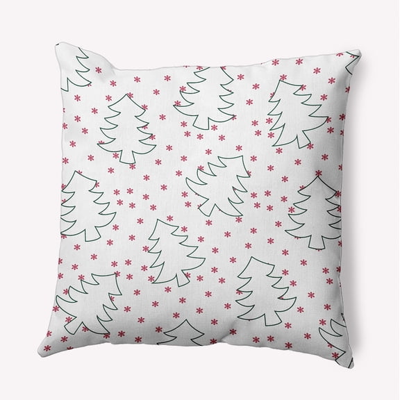 26" x 26" Simply Daisy Tree Outlines Polyester Accent Pillow, Christmas Pink Qty 1