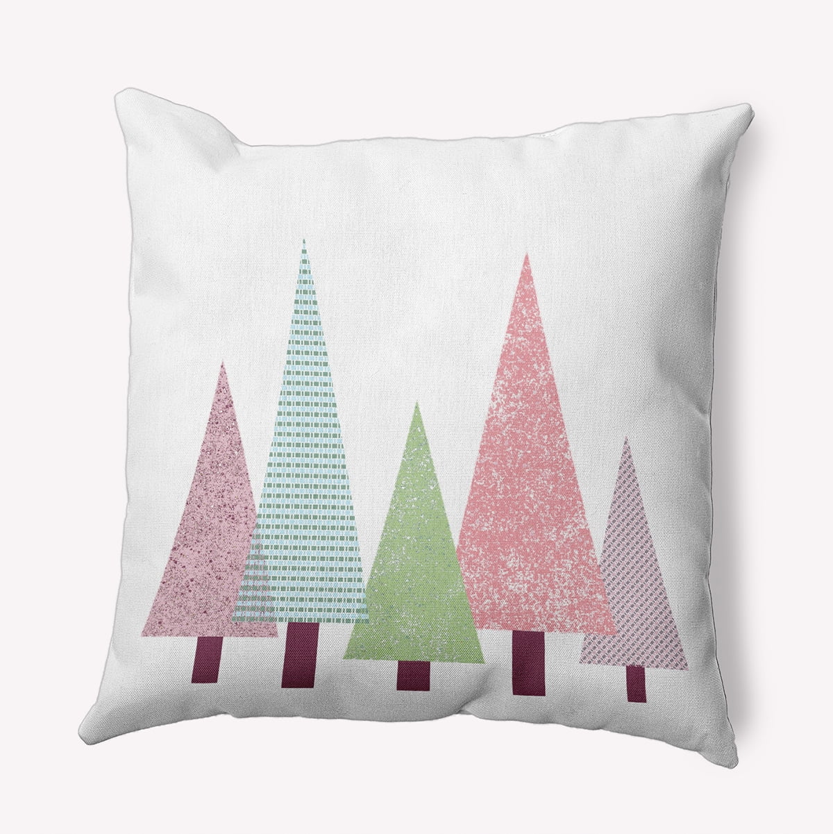 26" x 26" Simply Daisy Triangle Trees Polyester Accent Pillow, Light Green Qty 1