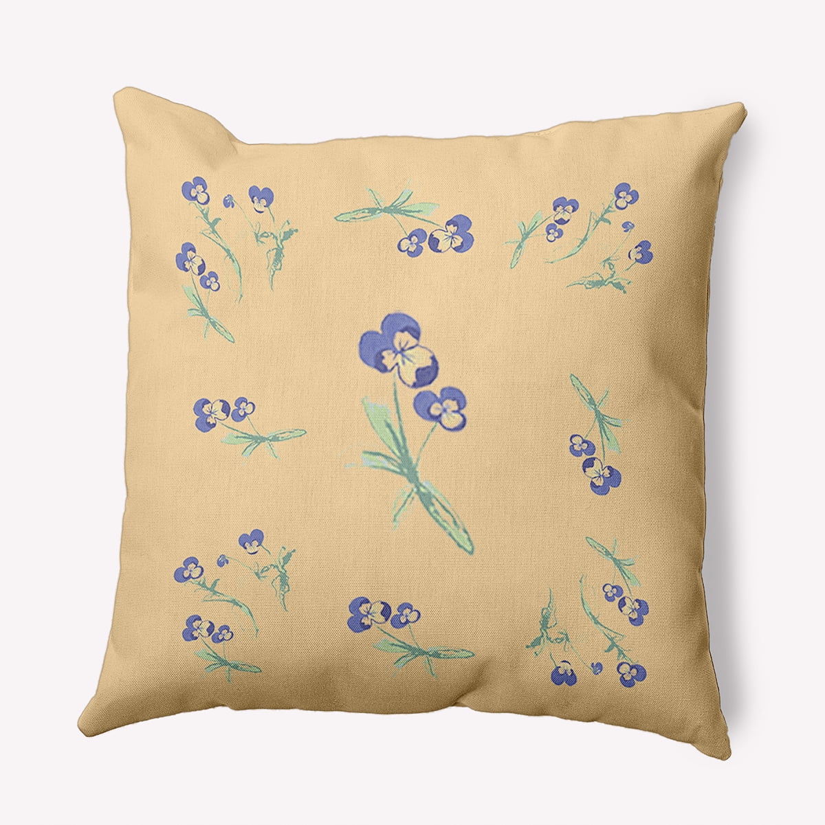 26" x 26" Simply Daisy Violets Scattered Polyester Accent Pillow, Corn Stalk Qty 1