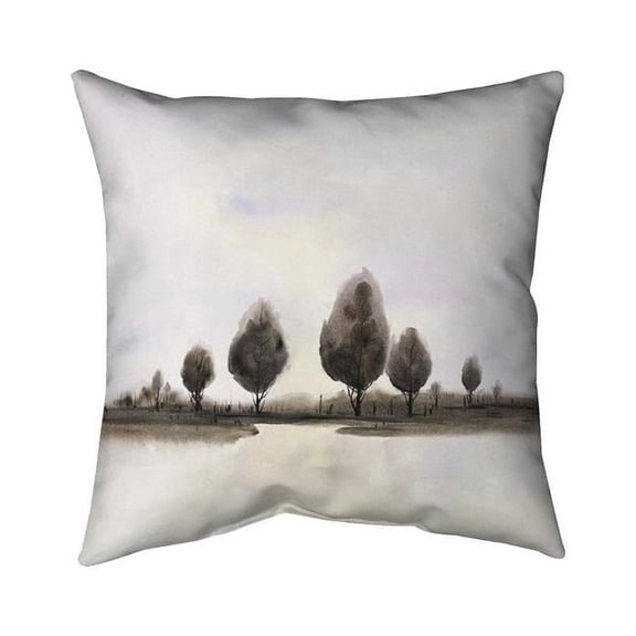 26 x 26 in. Abstract Landscape of Trees-Double Sided Print Indoor Pillow