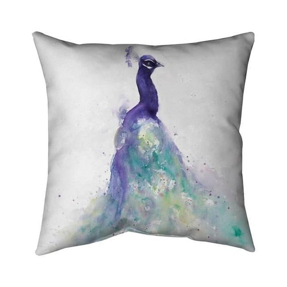 26 x 26 in. Abstract Peacock In Watercolor-Double Sided Print Indoor Pillow