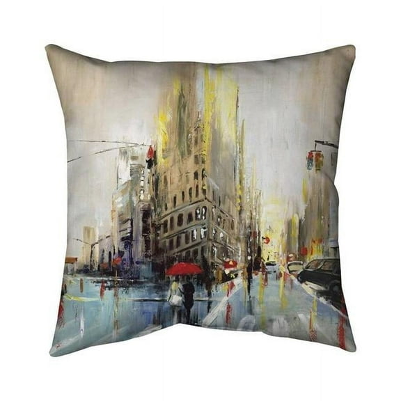 26 x 26 in. Abstract Rainy Street-Double Sided Print Indoor Pillow Cover