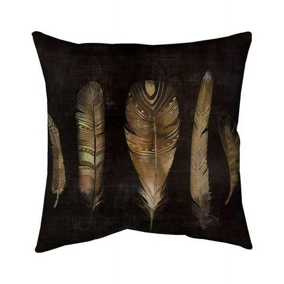 26 x 26 in. Brown Feather Set-Double Sided Print Indoor Pillow Cover