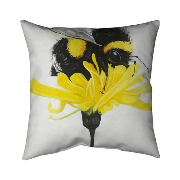 26 x 26 in. Bumblebee on A Dandelion-Double Sided Print Indoor Pillow