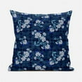 thumbnail image 1 of 26 x 26 in. Checkerboard Marigold Flowers Broadcloth Indoor & Outdoor Blown & Closed Pillow - Grey, Blue & Off White, 1 of 1