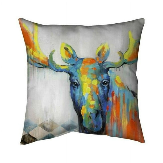 26 x 26 in. Colorful Abstract Moose-Double Sided Print Indoor Pillow