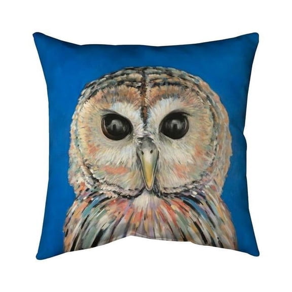 26 x 26 in. Colorful Spotted Owl-Double Sided Print Indoor Pillow