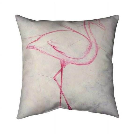 26 x 26 in. Flamingo Sketch-Double Sided Print Indoor Pillow Cover