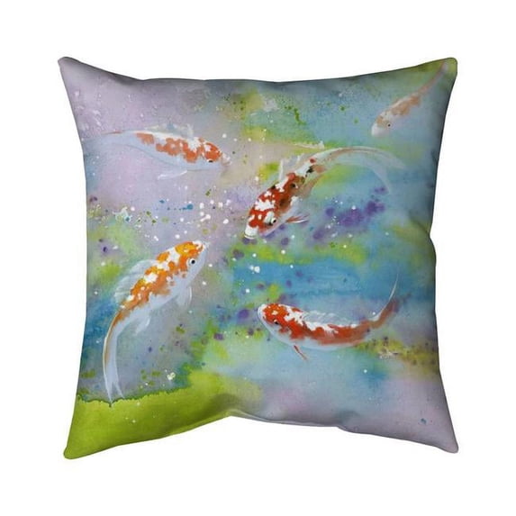 26 x 26 in. Four Koi Fish Swimming-Double Sided Print Indoor Pillow