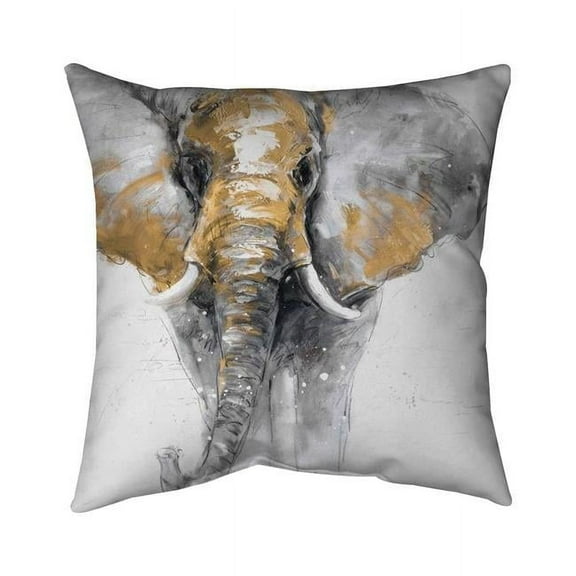 26 x 26 in. Golden Elephant-Double Sided Print Indoor Pillow