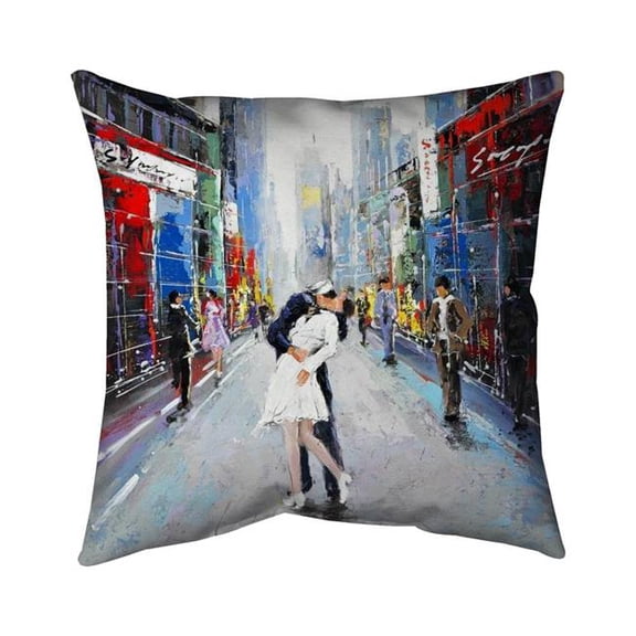 26 x 26 in. Kiss of Times Square-Double Sided Print Indoor Pillow