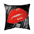 thumbnail image 1 of 26 x 26 in. Kissable Glossy Lips on A Black Background-Double Sided Print Indoor Pillow, 1 of 1