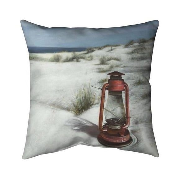 26 x 26 in. Lantern on the Beach-Double Sided Print Indoor Pillow