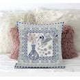 thumbnail image 1 of 26 x 26 in. Love Your Vase Peacock Broadcloth Indoor & Outdoor Blown & Closed Pillow - Beige, Muted Green & Blue, 1 of 1