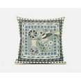 thumbnail image 1 of 26 x 26 in. Love Your Vase Peacock Broadcloth Indoor & Outdoor Zippered Pillow - Green & Black, 1 of 1