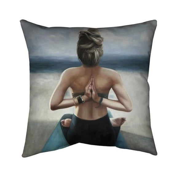 26 x 26 in. Reverse Prayer Pose-Double Sided Print Indoor Pillow
