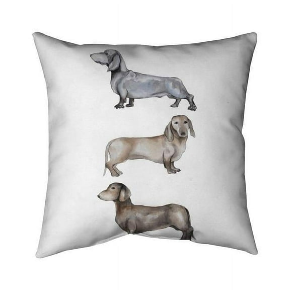 26 x 26 in. Small Dachshund Dog-Double Sided Print Indoor Pillow