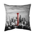 thumbnail image 1 of 26 x 26 in. Space Needle In Red-Double Sided Print Indoor Pillow, 1 of 1