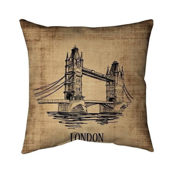 26 x 26 in. Tower Bridge Illustration-Double Sided Print Indoor Pillow